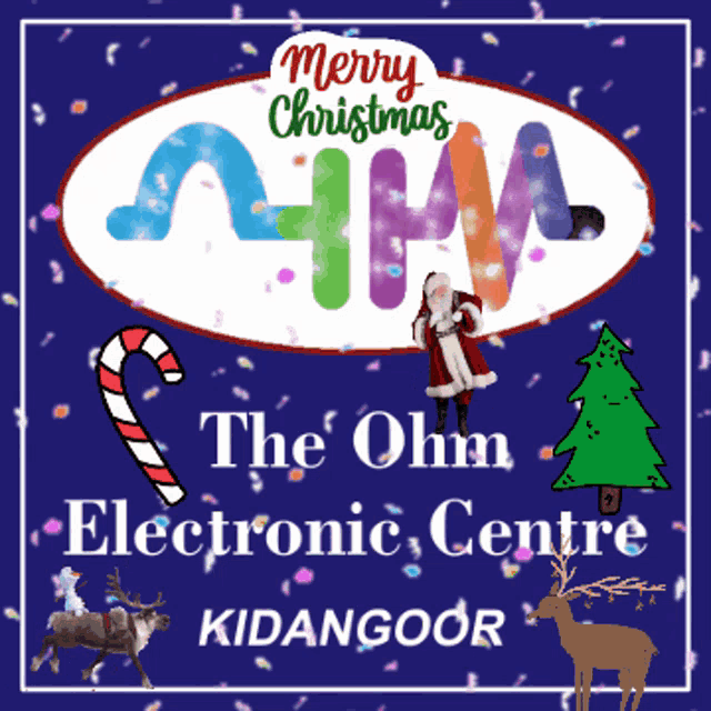 a merry christmas poster for the ohm electronic centre kidangoor