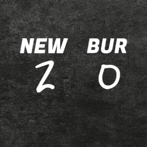 a black and white photo of a man with the words " new bur zoo " below him