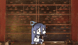 a cartoon character is holding a gun in front of a brick wall .