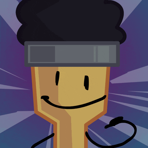 a cartoon drawing of a paint brush with a smile on his face
