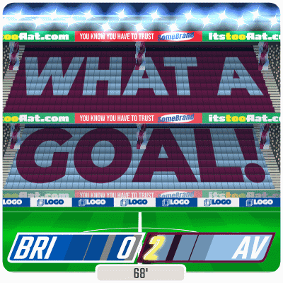 Brighton & Hove Albion F.C. (0) Vs. Aston Villa F.C. (2) Second Half GIF - Soccer Epl English Premier League GIFs
