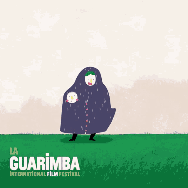 a poster for the guarimba international film festival shows a person holding an umbrella