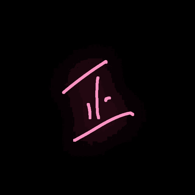 a black background with a pink outline of the letter t