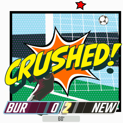 a comic book illustration of a soccer game that says crushed