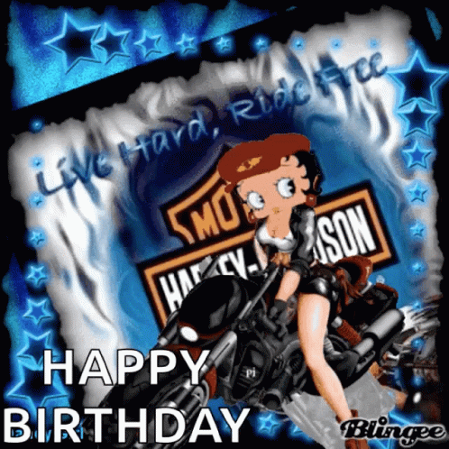 Happy Birthday Harley Davidson GIF - Happy Birthday Harley Davidson Betty Boop GIFs