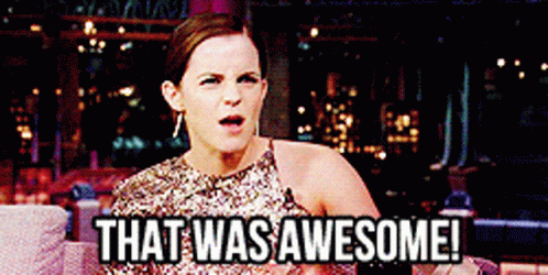 That Was Awesome Hyped GIF - That Was Awesome Hyped Emma Watson GIFs