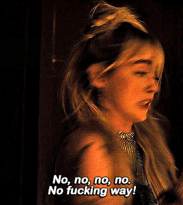 a blurry picture of a person with the words no no no no no fucking way