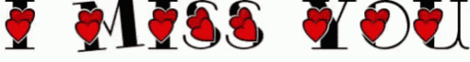 the word i miss you is surrounded by red hearts on a white background