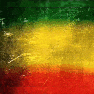 a painting of a reggae flag with a green yellow and red color scheme
