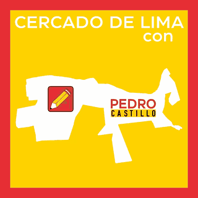 a poster for pedro castillo with a yellow pencil on it