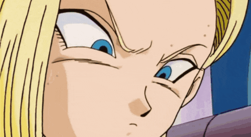 a close up of a cartoon character 's face with a serious look on her face