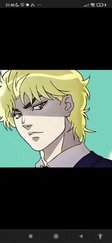 a picture of dio from jojo 's bizarre adventure on a phone