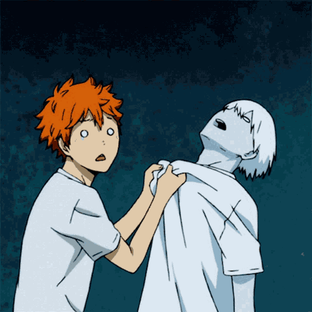 a cartoon of a man holding another man 's neck