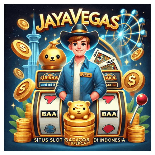 a man in a cowboy hat is standing in front of a slot machine that says baa on it