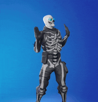 a skeleton is dancing with his arms in the air .