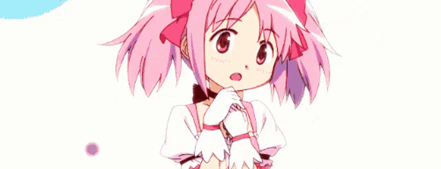 a close up of a girl with pink hair