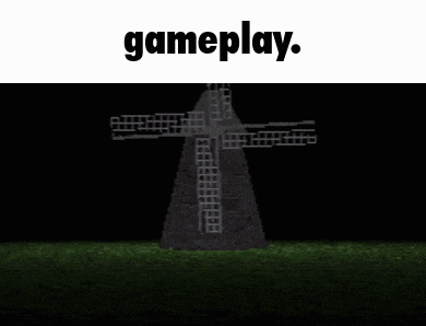 a picture of a windmill in the dark with the words gameplay above it
