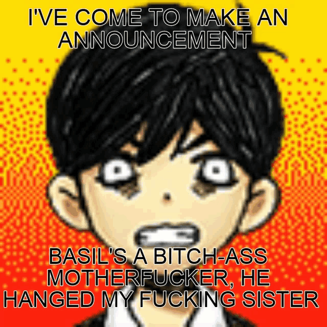 a cartoon of a boy with the words i 've come to make an announcement on top