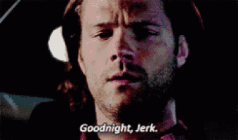 a man with a beard says goodnight jerk .
