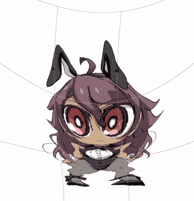 a cartoon drawing of a girl in a bunny suit