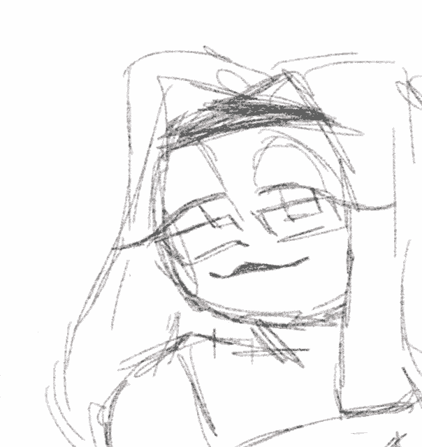 a black and white drawing of a person laughing with the word ha below