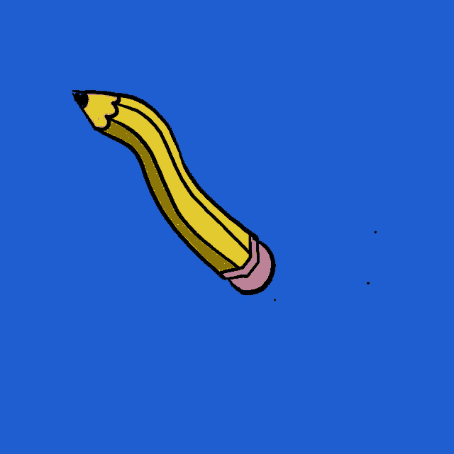 a banana shaped pencil with a pink eraser