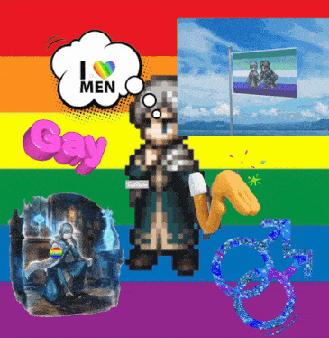 a collage of images including one that says " i love men "