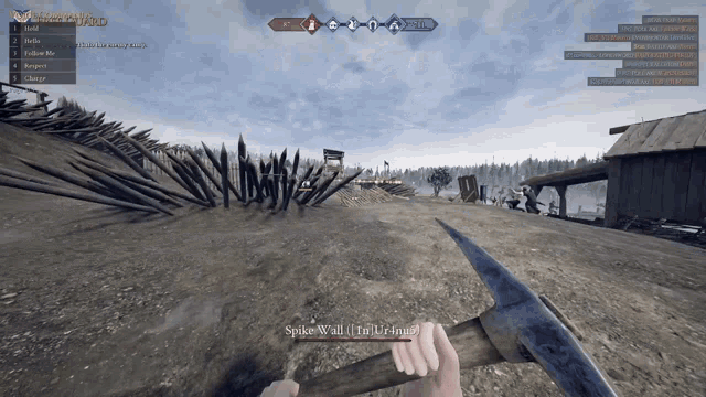a screenshot of a video game shows a person holding a pickaxe