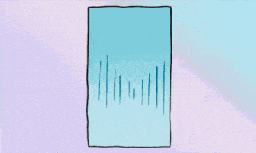 a cartoon drawing of a person riding a skateboard on a ramp