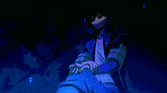 a cartoon character is surrounded by blue flame