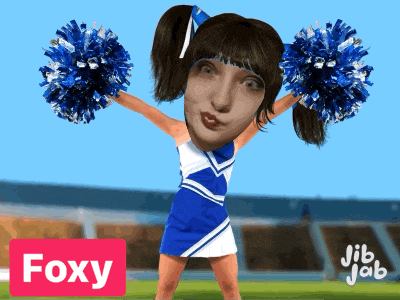 a picture of a cheerleader with the name foxy