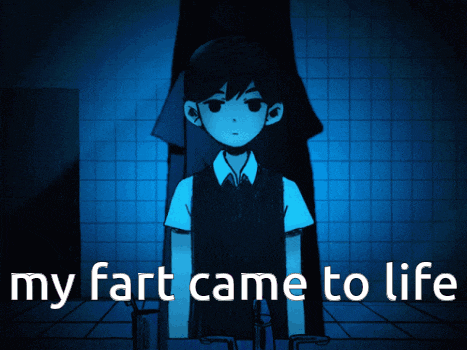 a cartoon of a boy with the words " my fart came to life "