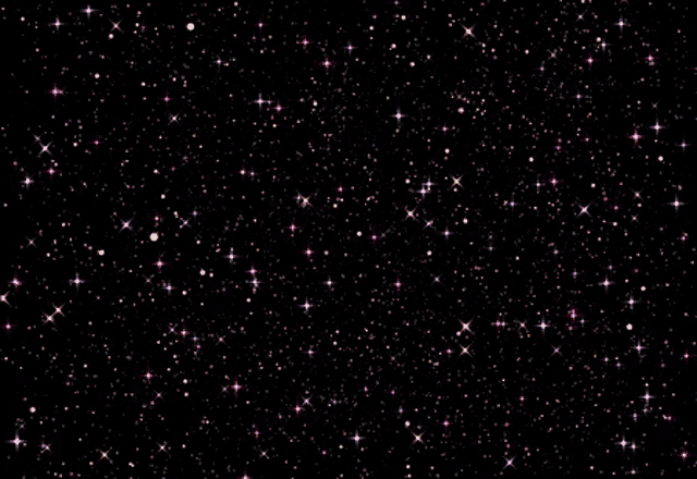 a starry night sky with purple and gold stars on a black background