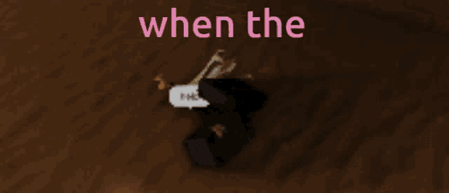 a screenshot of a video game that says when the in pink