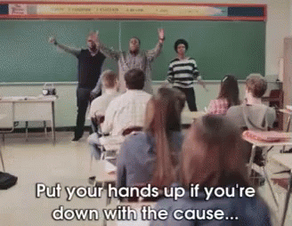 Down With The Cause GIF - Handsup GIFs