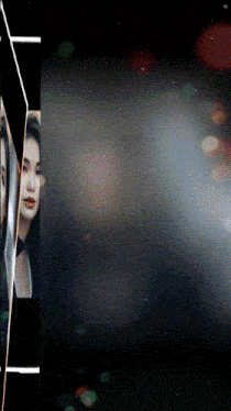 a picture of a woman with red lipstick and a bow tie on a dark background