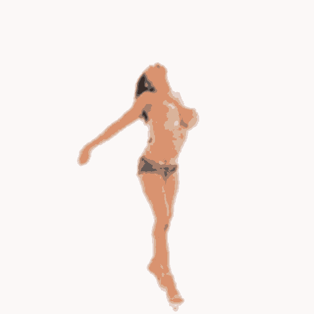 a woman in shorts is dancing with her arms outstretched .