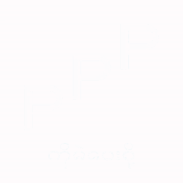 a blue pp logo with a white background