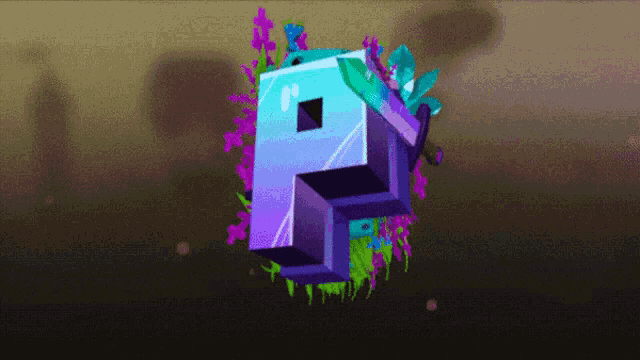 the letter p is surrounded by colorful flowers and leaves