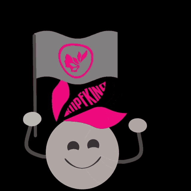 a cartoon character holding a flag that says hippieking