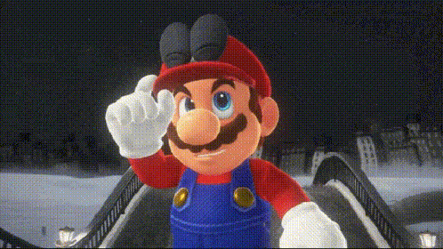 a close up of a video game character named mario giving a thumbs up