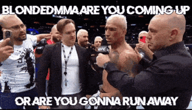 blondedmma are you coming up or are you gonna run away written on a screen