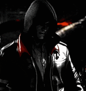 a black and white photo of a man wearing a hoodie