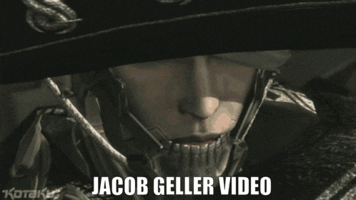 jacob geller video is displayed in a video game