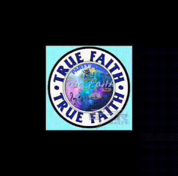 a picture of a true faith logo with a globe in the center