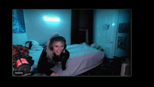 a screen shot of a bedroom with the word bubbles on the bottom