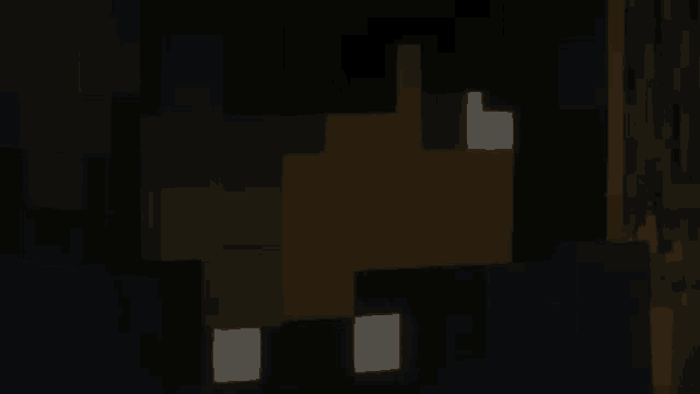 a pixel art drawing of a person 's face in the dark