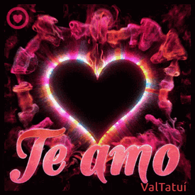 a picture of a heart with the words te amo in pink