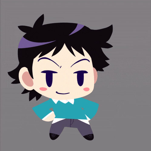 a cartoon character with a purple headband on his head