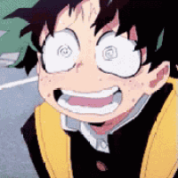 a close up of a cartoon character 's face with a swirling eye .
